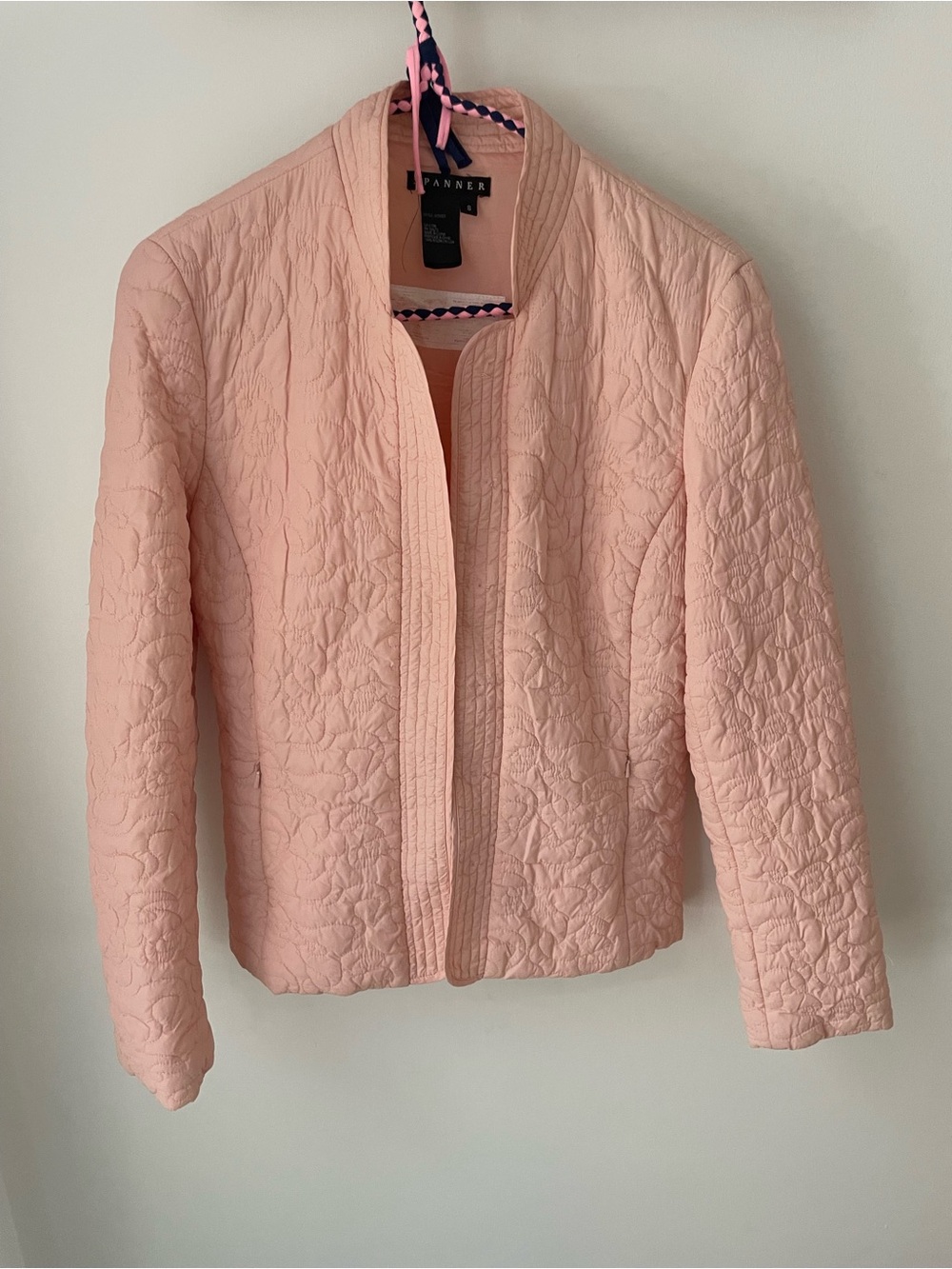 SPANNER Quilted Light Pink Open-Front Jacket